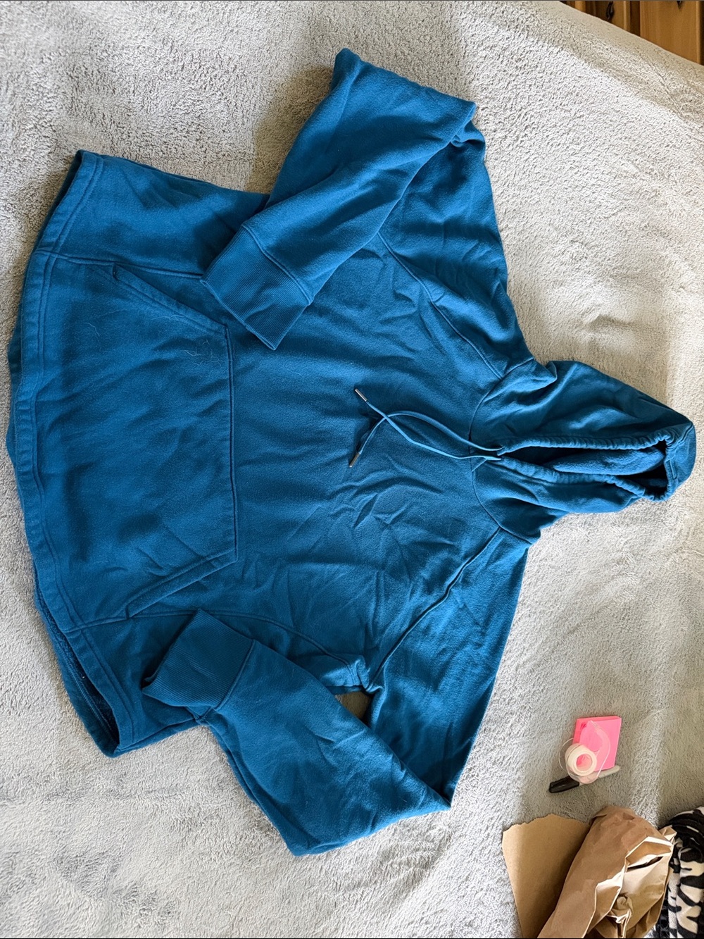 tek gear Teal Blue Hooded Pullover Sweatshirt